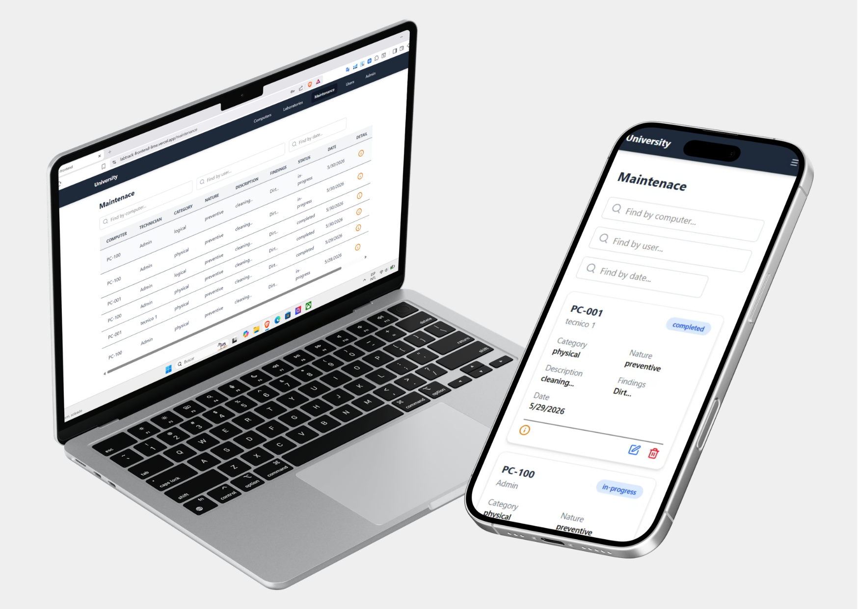Captura de LabTrack — Computer Lab Management System